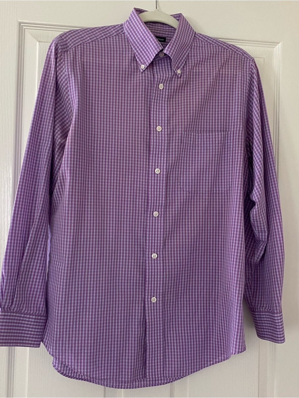 croft & barrow men’s Lavender Gingham Button-Down Dress Shirt